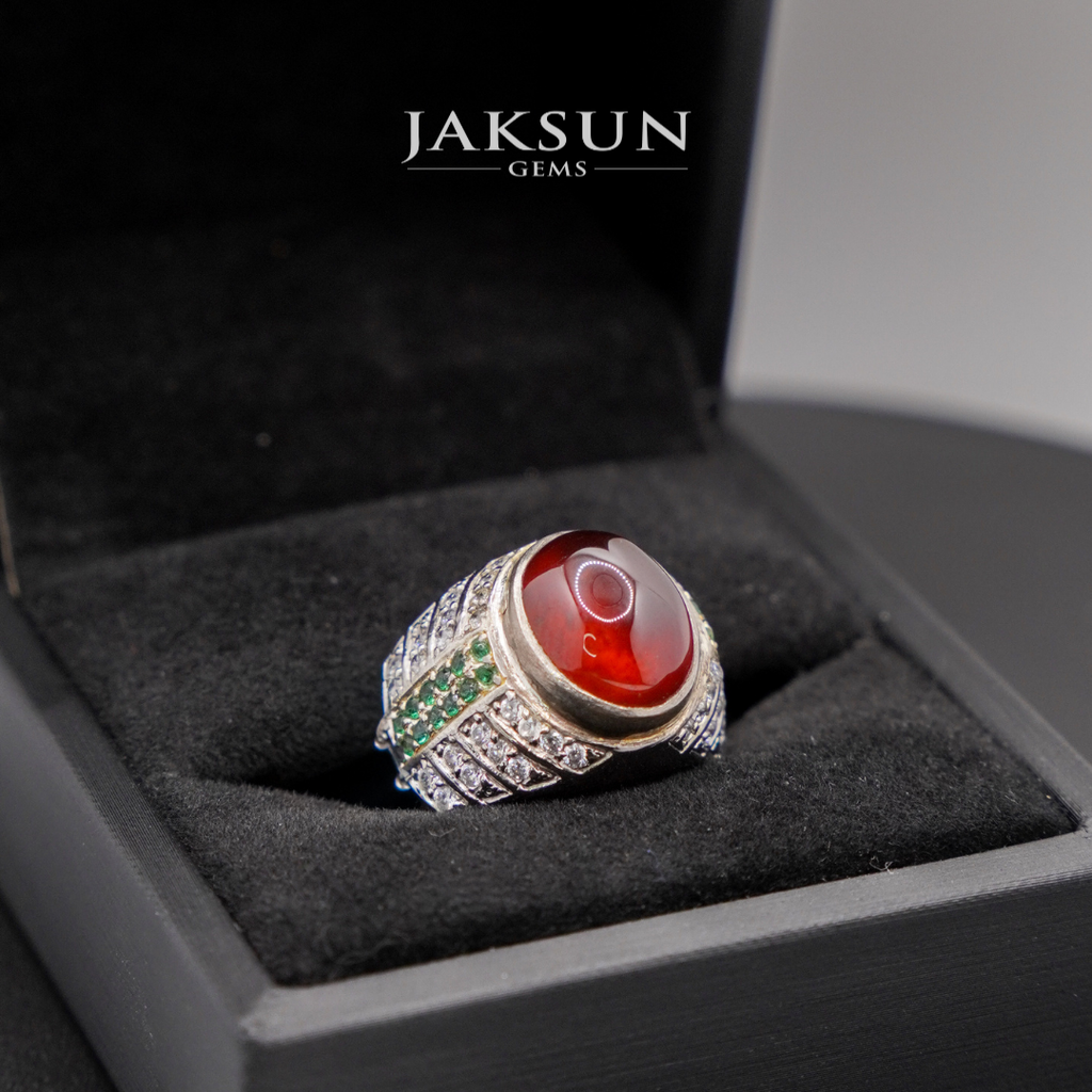 Cincin Red Granite (Alpaka Setting) 02