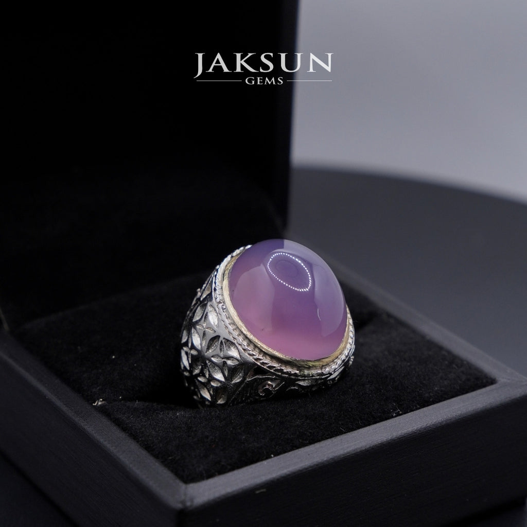 Cincin Purple Chalcedony (Alpaka Setting) 012
