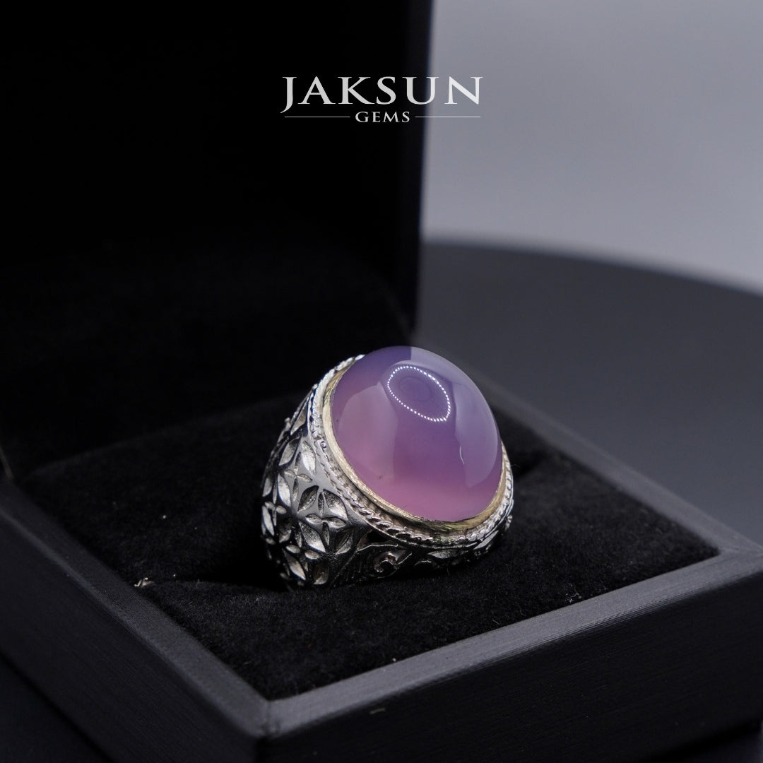 Cincin Purple Chalcedony (Alpaka Setting) 012