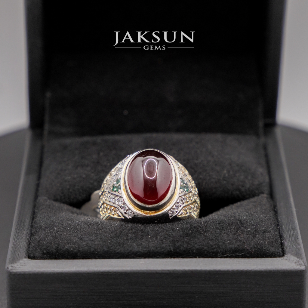Cincin Red Granite (Alpaka Setting) 03