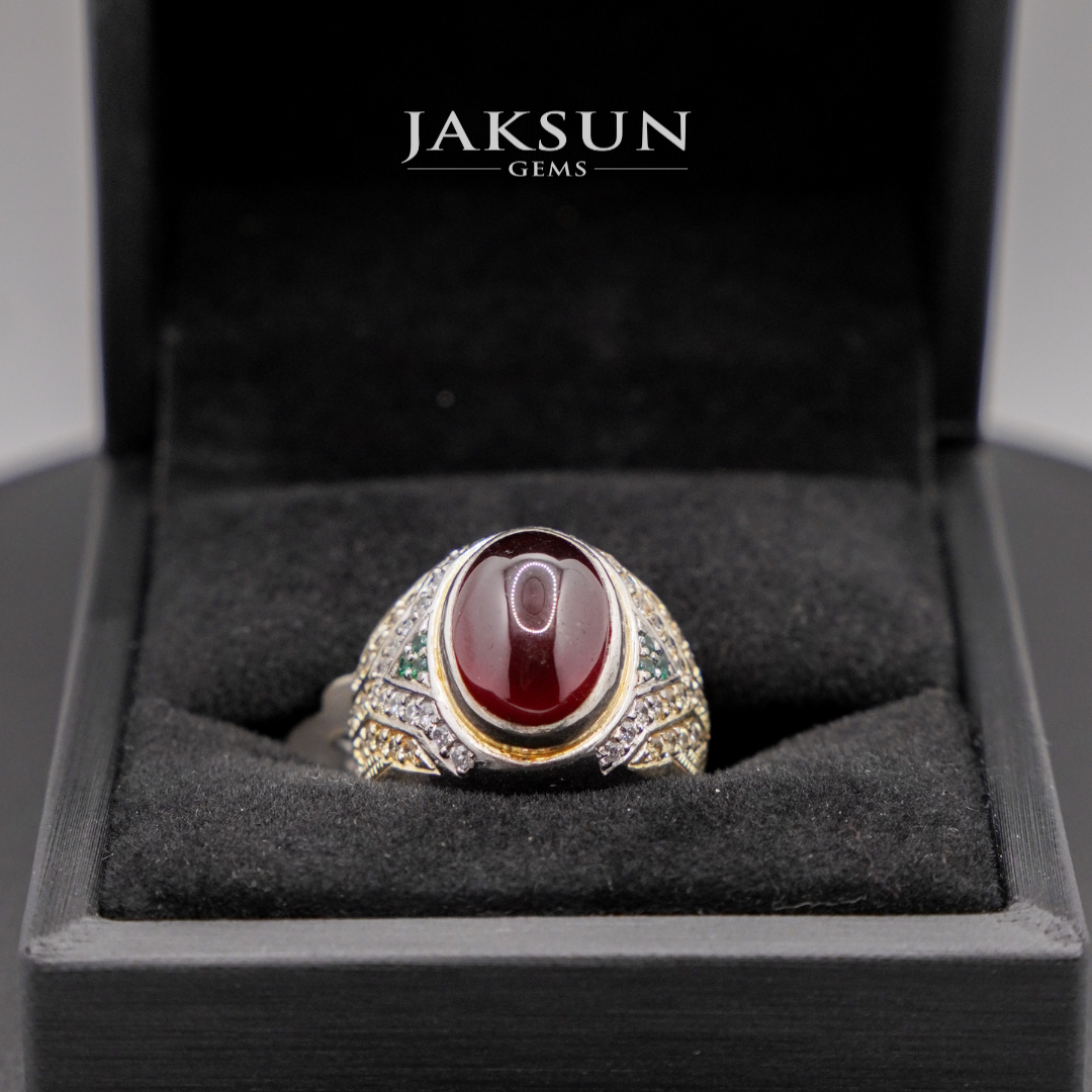 Cincin Red Granite (Alpaka Setting) 03