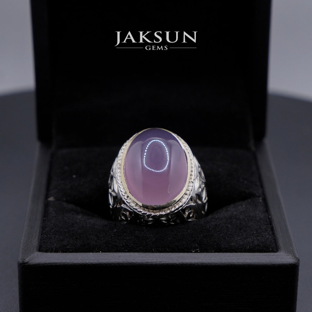 Cincin Purple Chalcedony (Alpaka Setting) 013