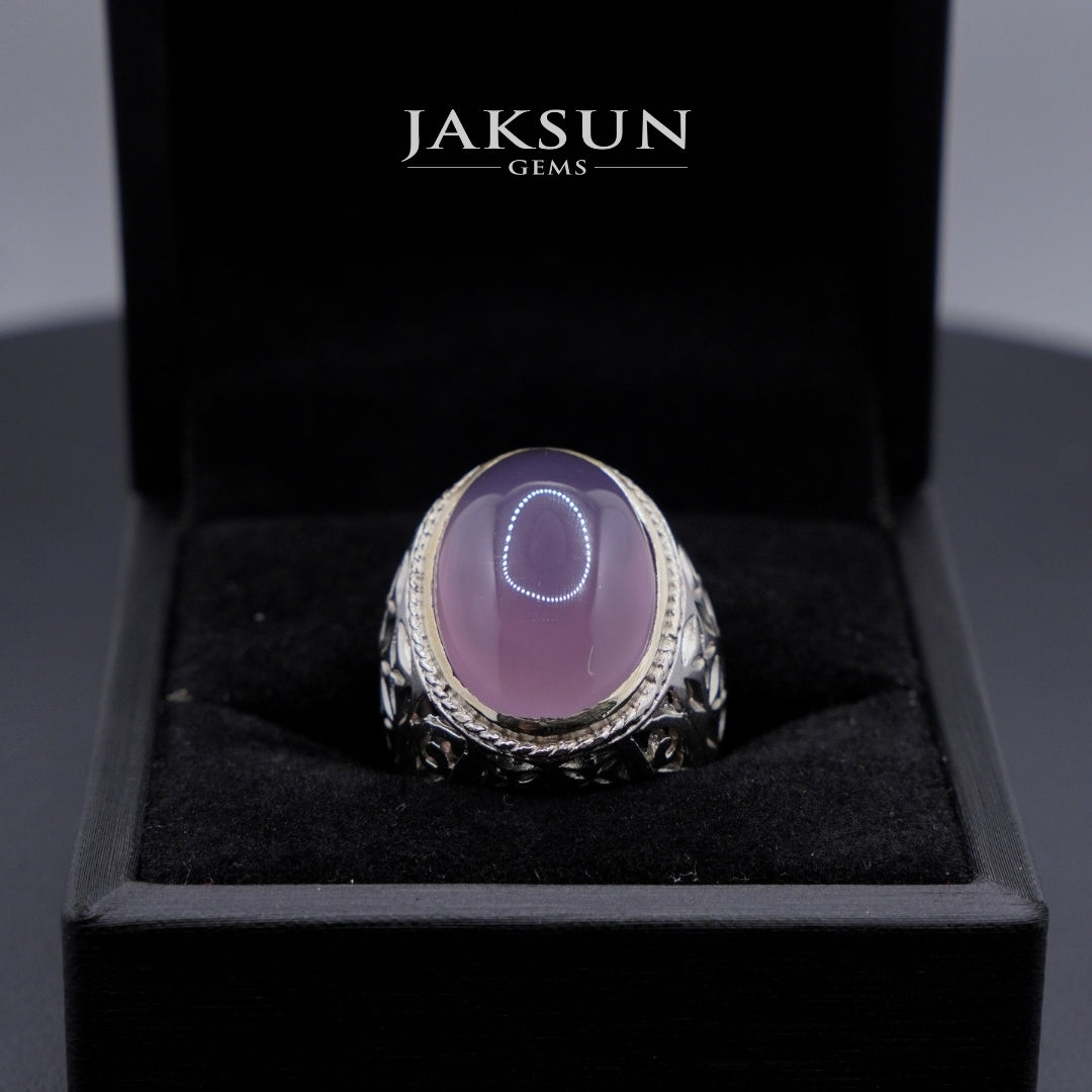 Cincin Purple Chalcedony (Alpaka Setting) 013