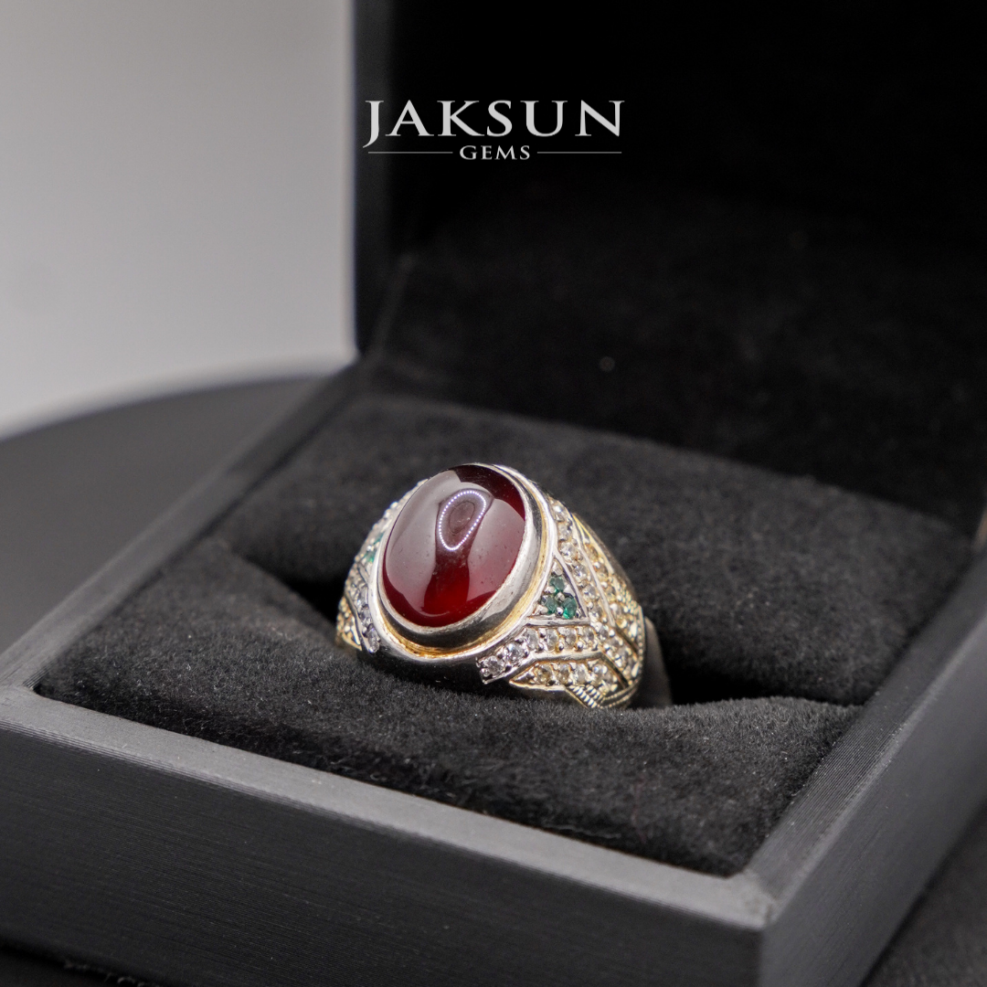 Cincin Red Granite (Alpaka Setting) 03