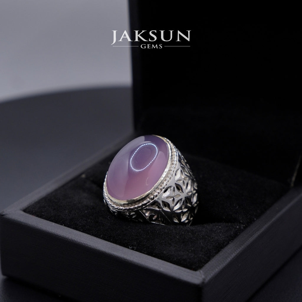 Cincin Purple Chalcedony (Alpaka Setting) 013