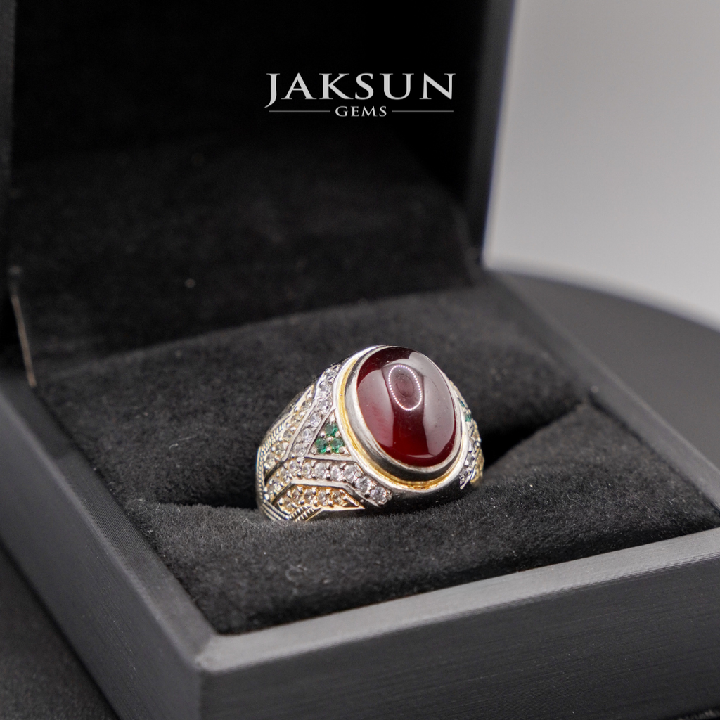 Cincin Red Granite (Alpaka Setting) 03