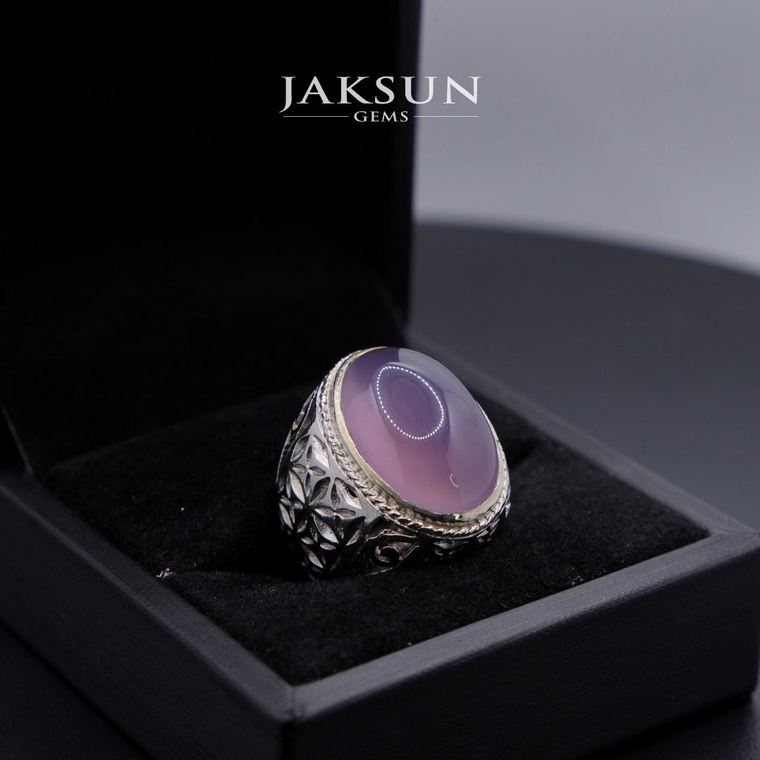 Cincin Purple Chalcedony (Alpaka Setting) 013
