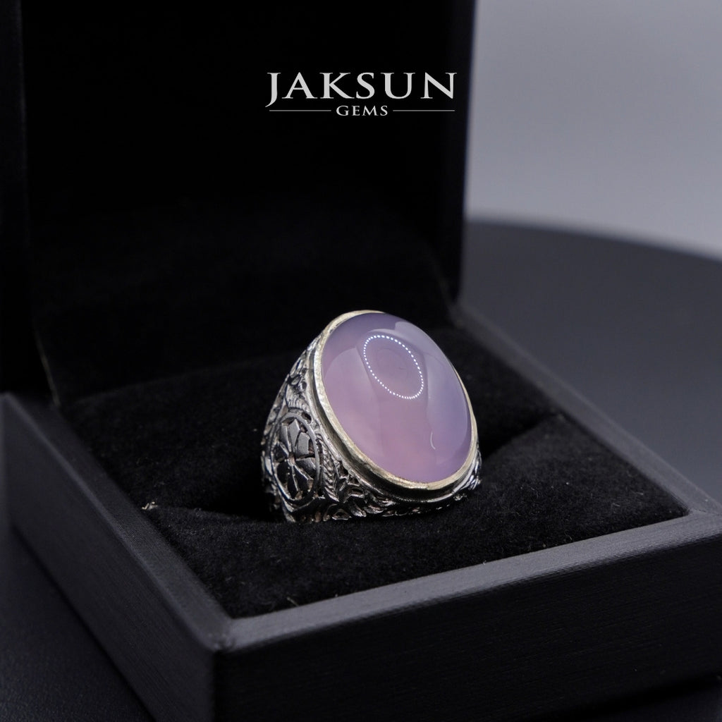 Cincin Purple Chalcedony (Alpaka Setting) 001