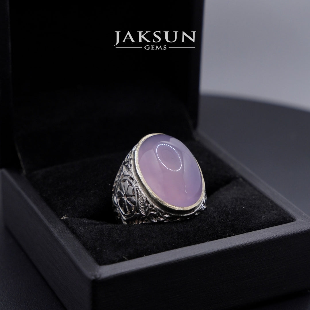 Cincin Purple Chalcedony (Alpaka Setting) 001