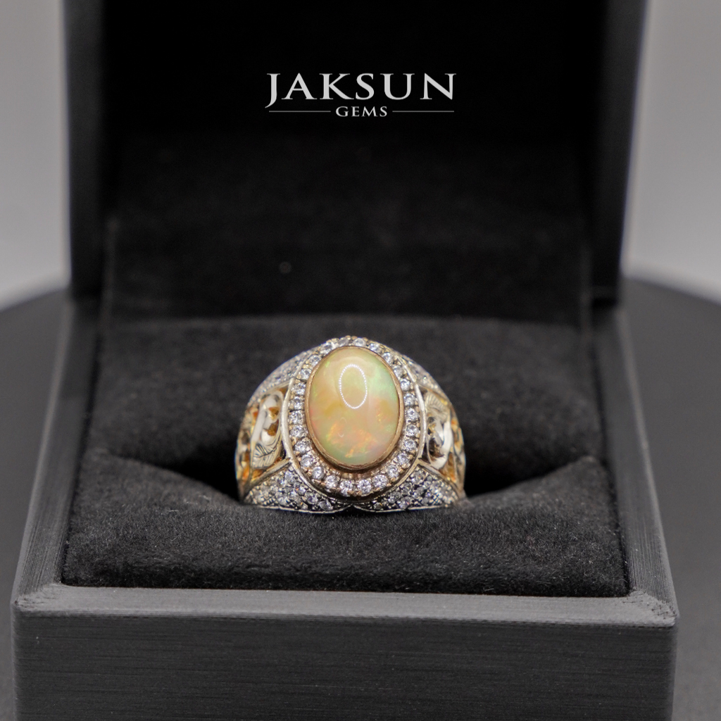 Cincin Yellow Opal (Alpaka Setting) 01