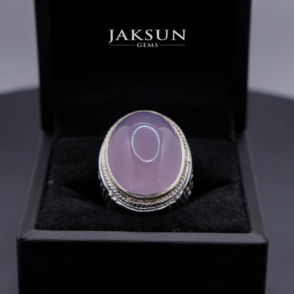 Cincin Purple Chalcedony (Alpaka Setting) 014