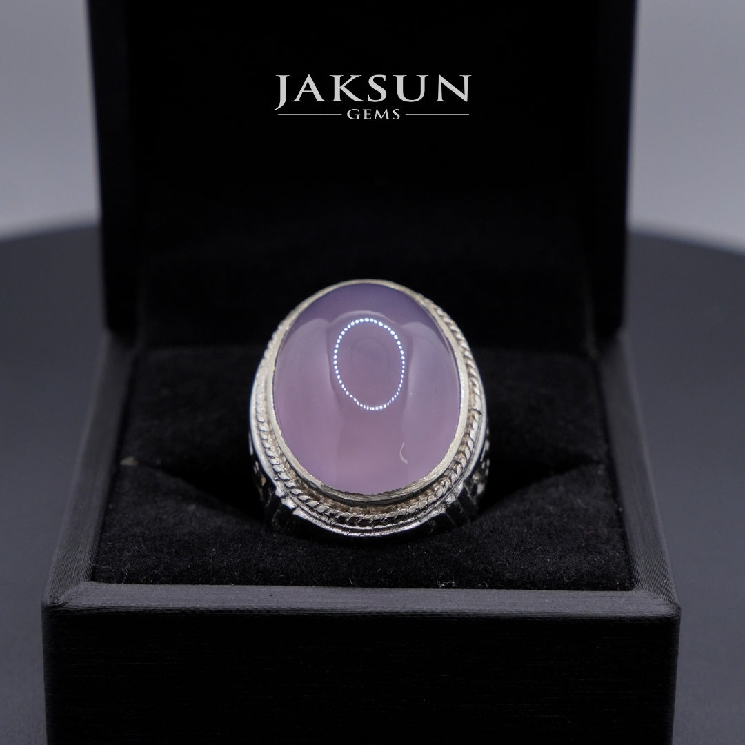 Cincin Purple Chalcedony (Alpaka Setting) 014