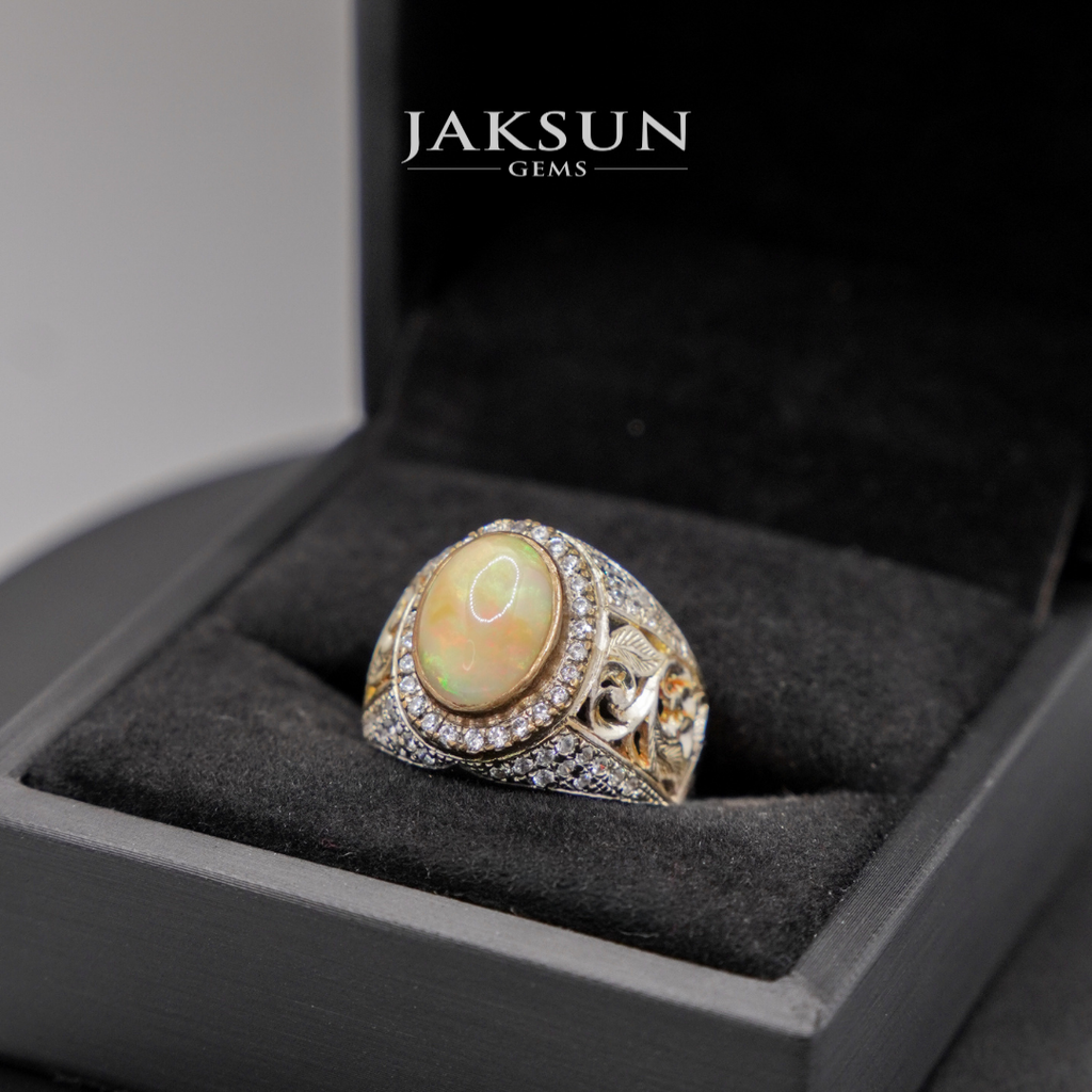 Cincin Yellow Opal (Alpaka Setting) 01