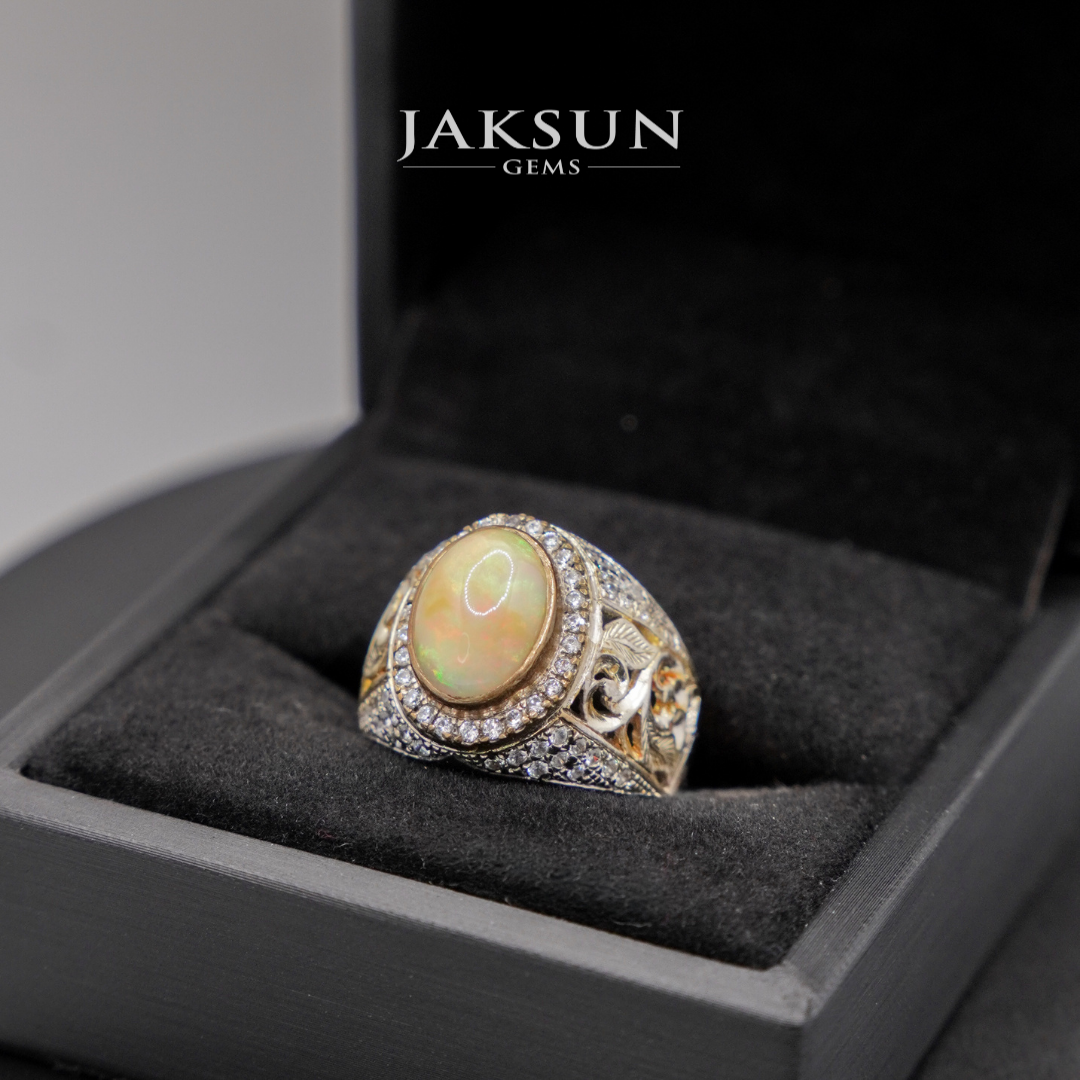 Cincin Yellow Opal (Alpaka Setting) 01