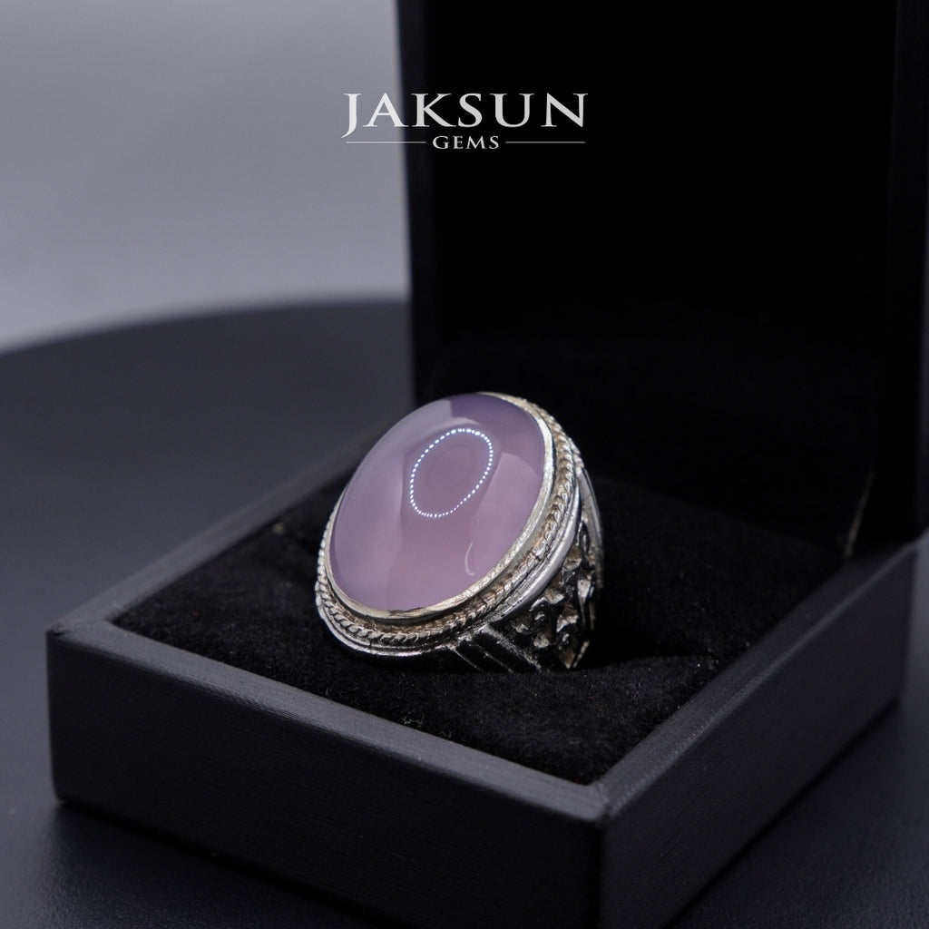 Cincin Purple Chalcedony (Alpaka Setting) 014