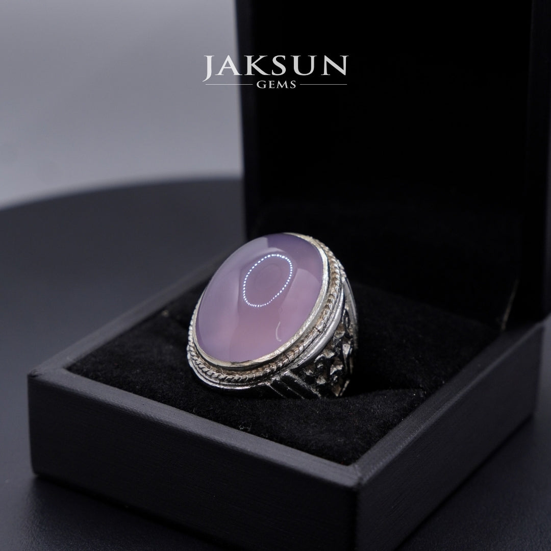 Cincin Purple Chalcedony (Alpaka Setting) 014