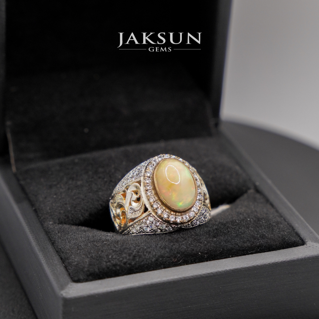 Cincin Yellow Opal (Alpaka Setting) 01