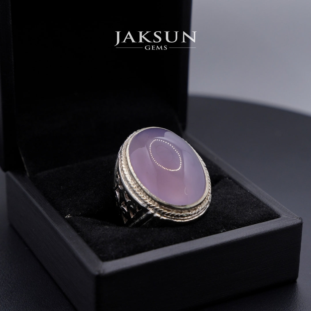 Cincin Purple Chalcedony (Alpaka Setting) 014