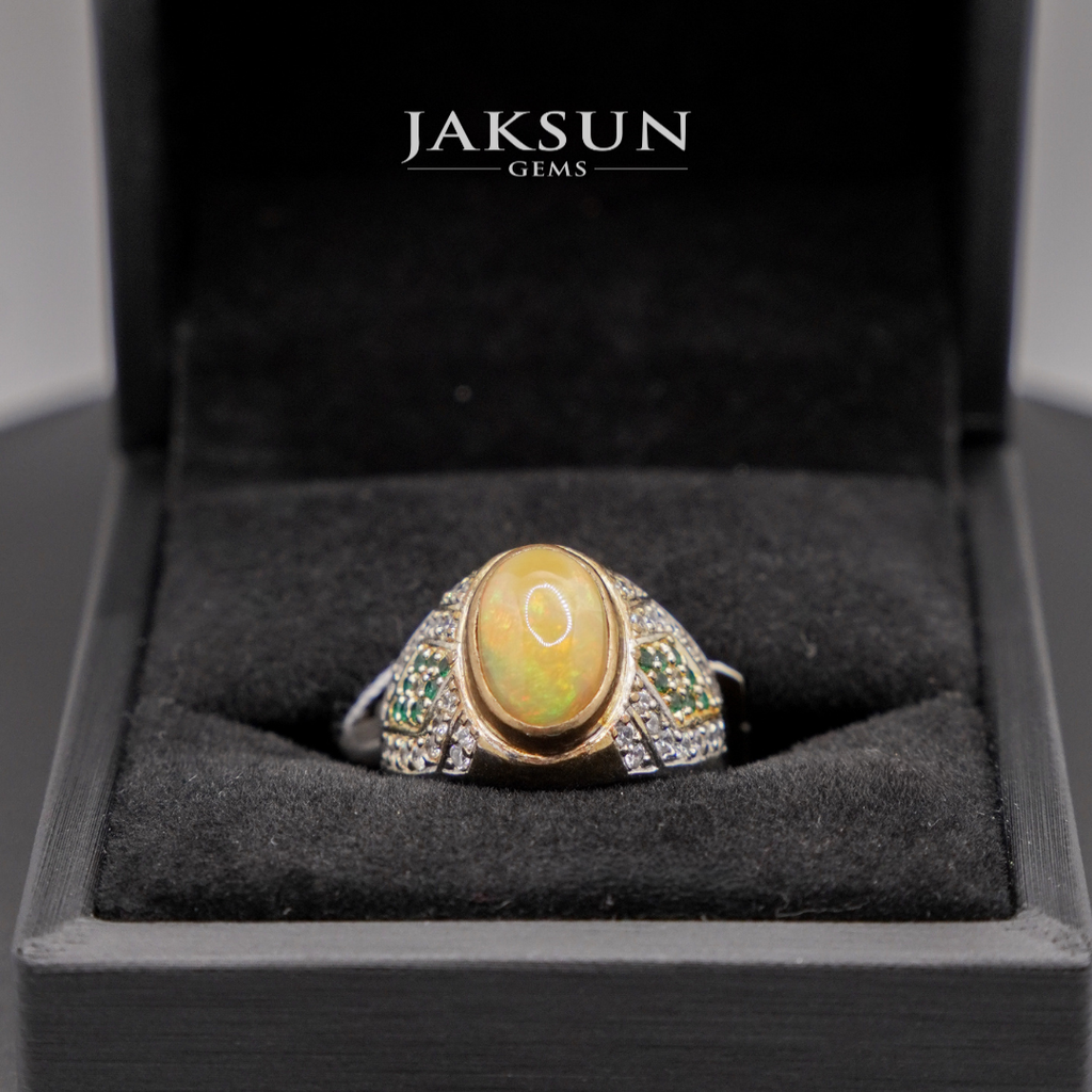 Cincin Yellow Opal (Alpaka Setting) 02