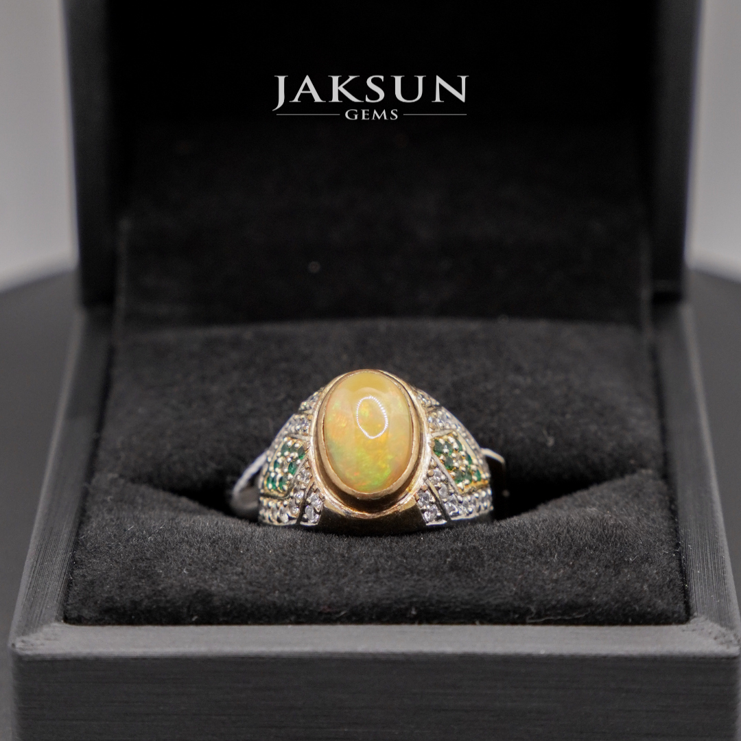 Cincin Yellow Opal (Alpaka Setting) 02