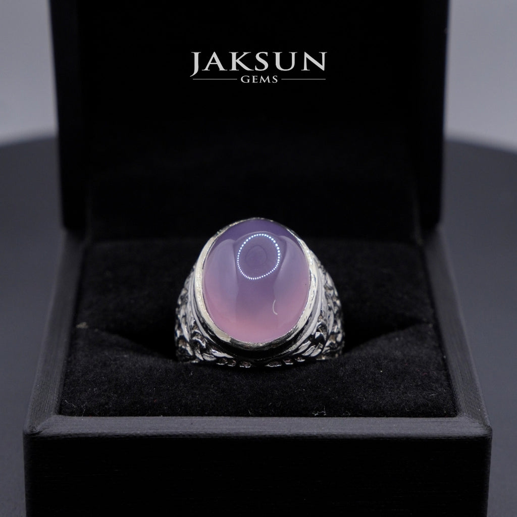 Cincin Purple Chalcedony (Alpaka Setting) 015