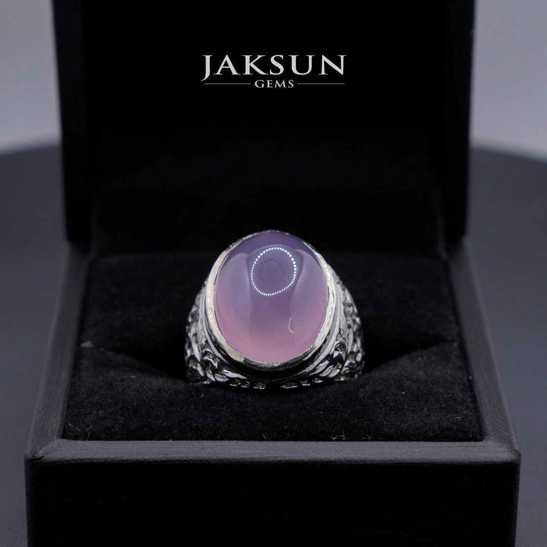 Cincin Purple Chalcedony (Alpaka Setting) 015