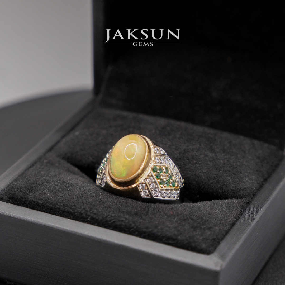 Cincin Yellow Opal (Alpaka Setting) 02
