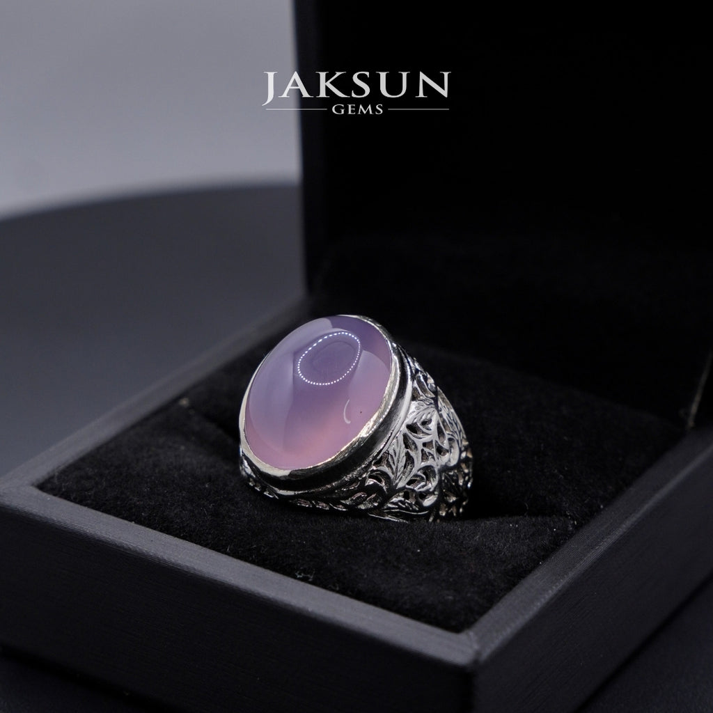 Cincin Purple Chalcedony (Alpaka Setting) 015