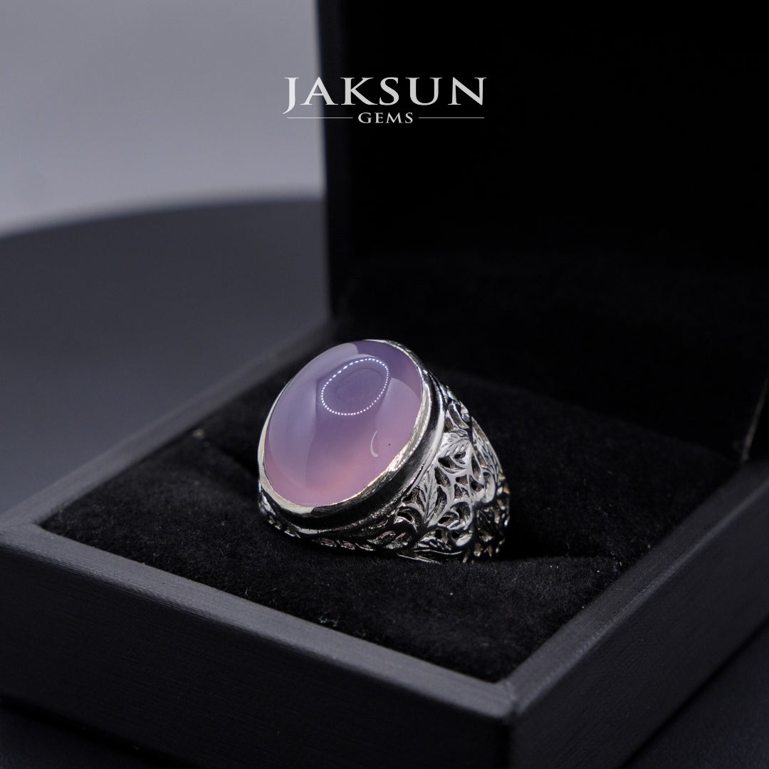 Cincin Purple Chalcedony (Alpaka Setting) 015