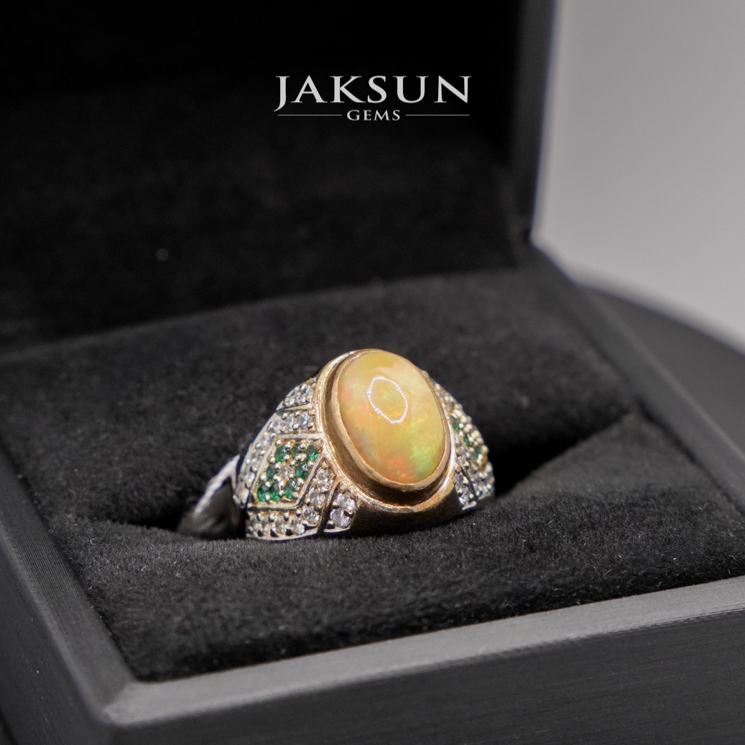 Cincin Yellow Opal (Alpaka Setting) 02