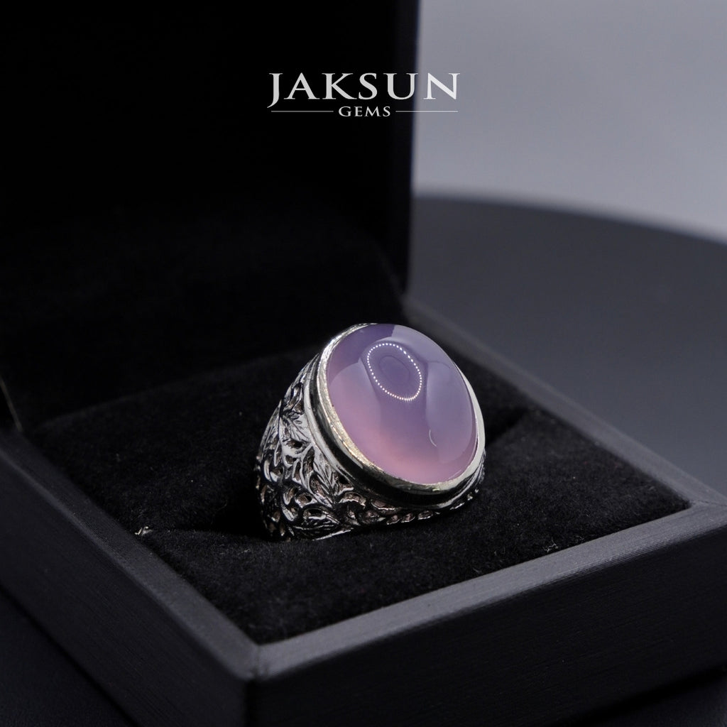 Cincin Purple Chalcedony (Alpaka Setting) 015