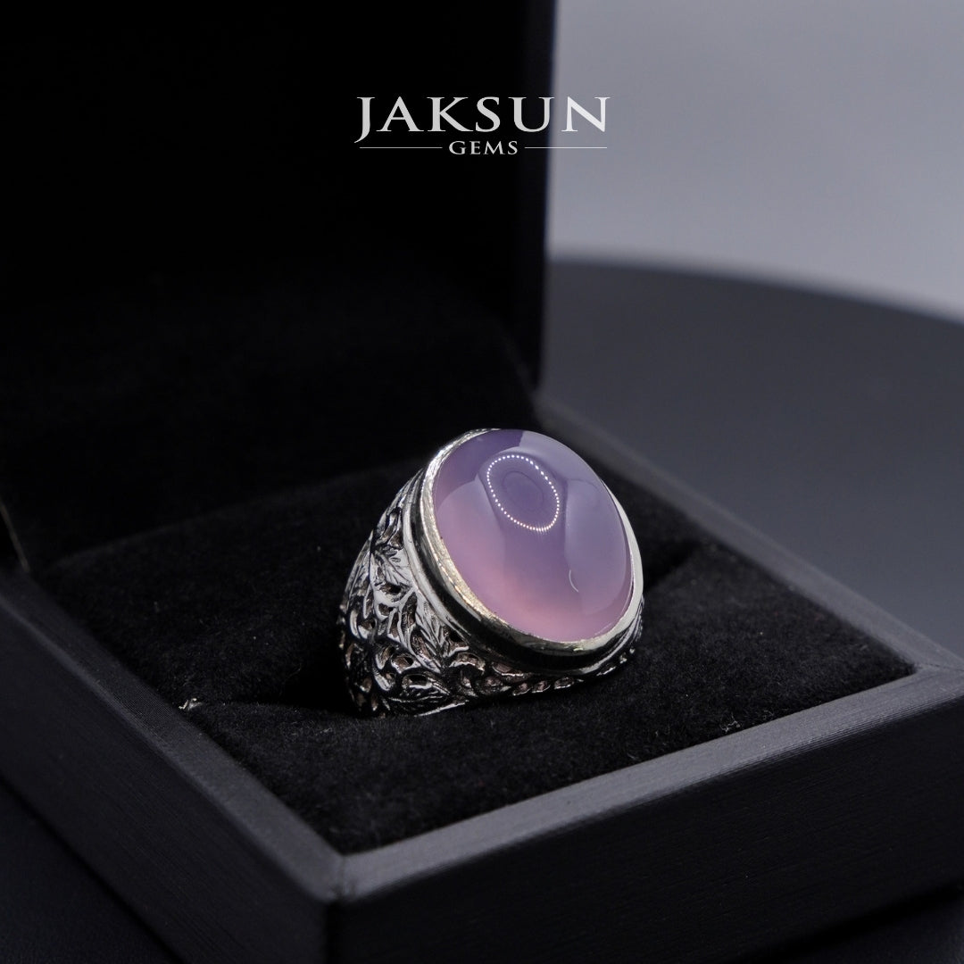 Cincin Purple Chalcedony (Alpaka Setting) 015