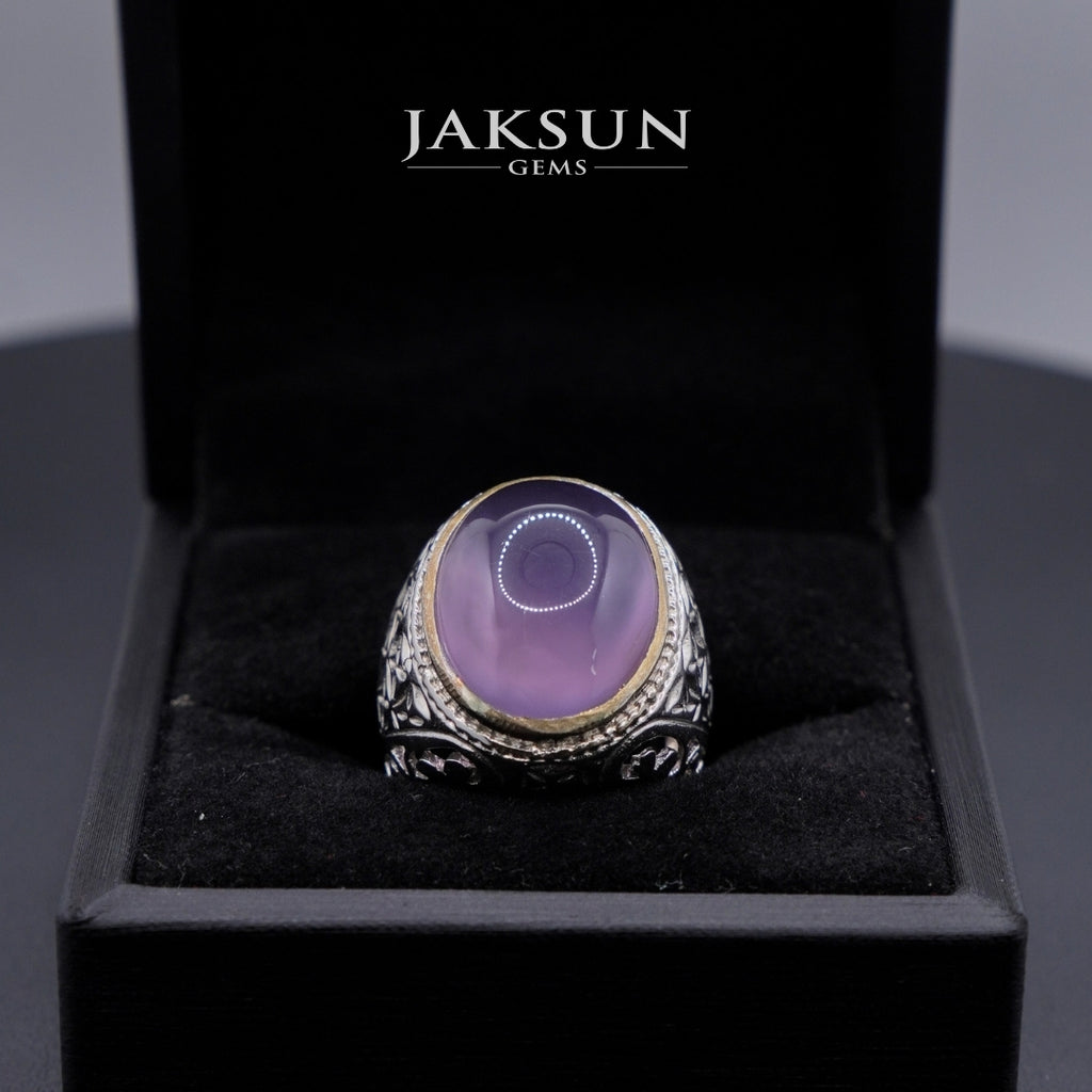 Cincin Purple Chalcedony (Alpaka Setting) 016