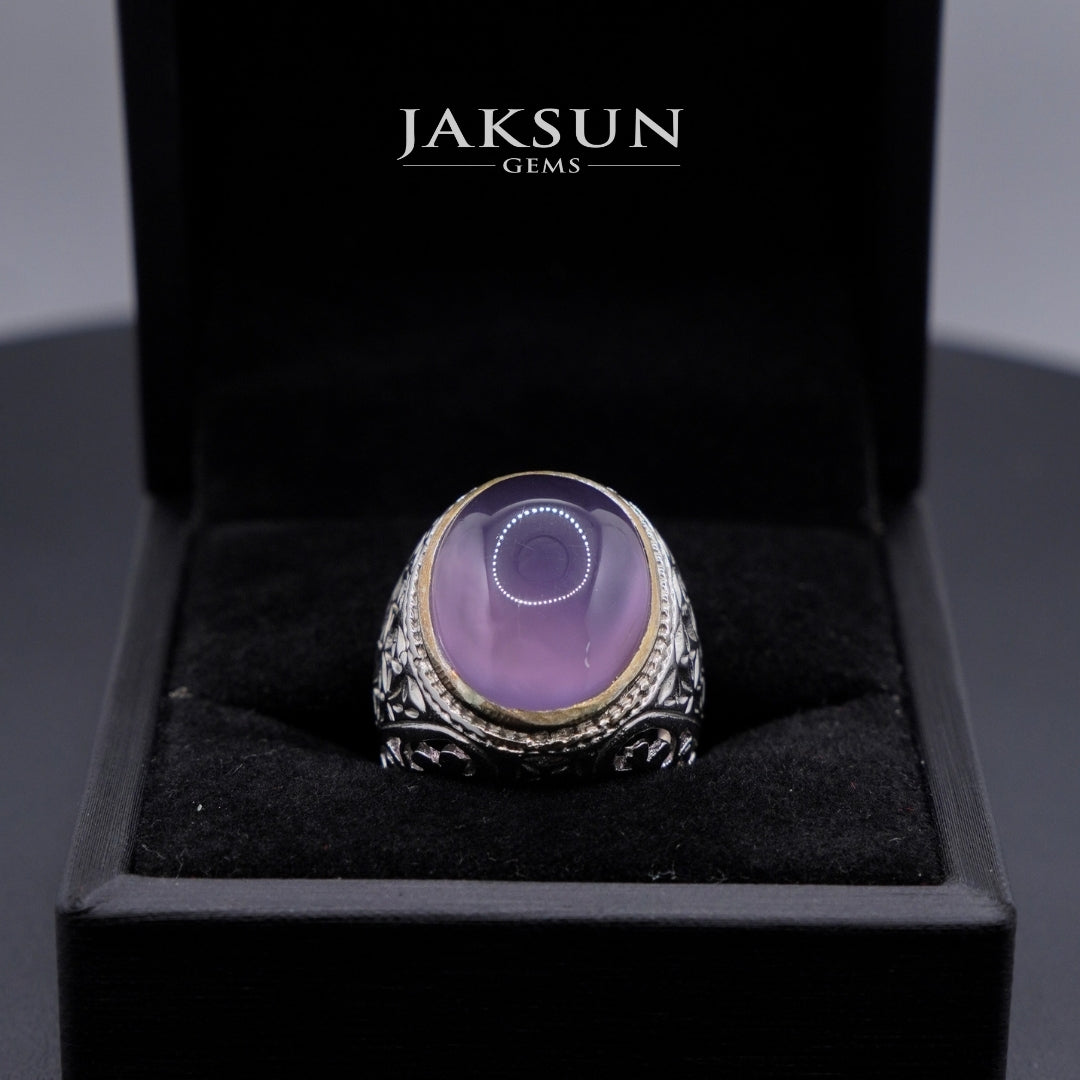 Cincin Purple Chalcedony (Alpaka Setting) 016