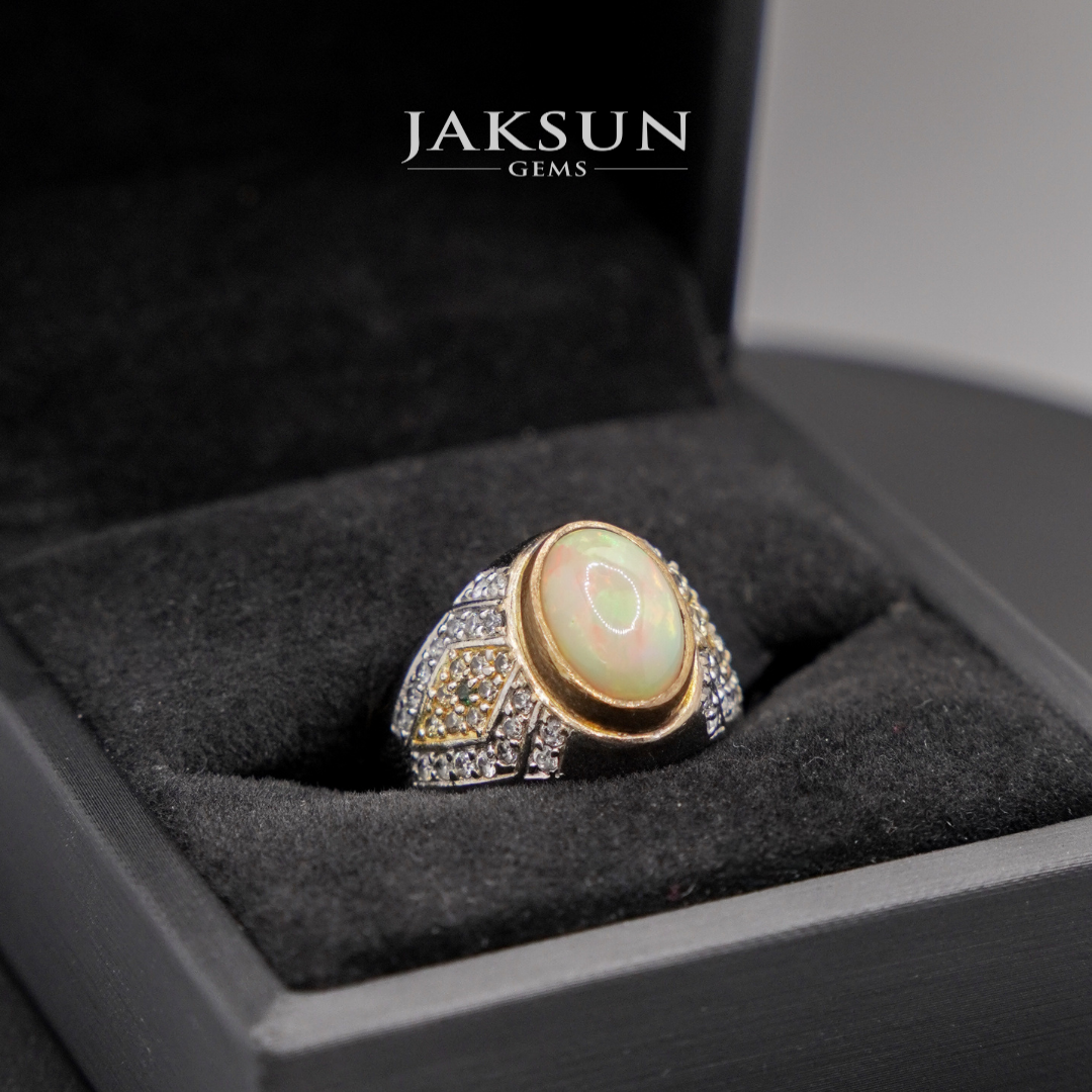 Cincin Yellow Opal (Alpaka Setting) 03