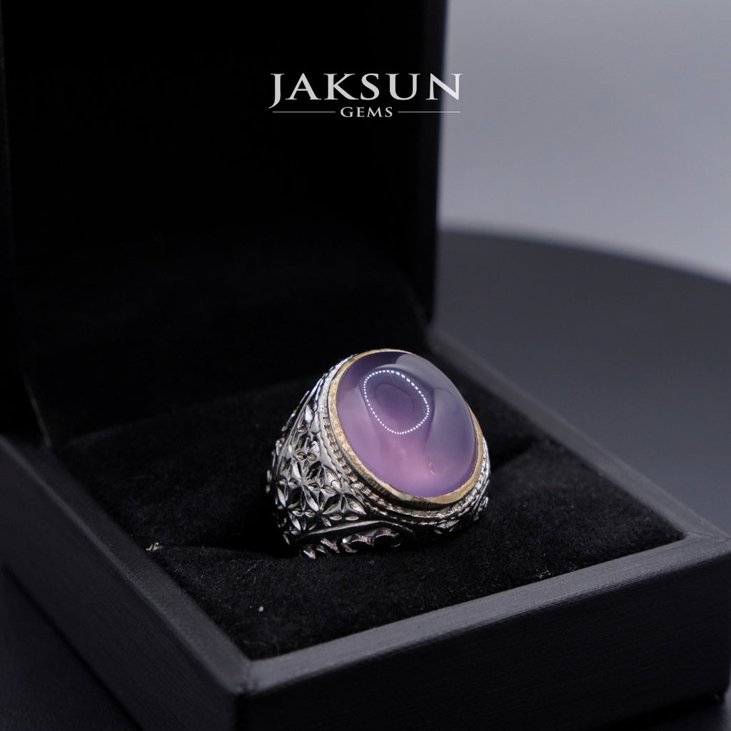 Cincin Purple Chalcedony (Alpaka Setting) 016