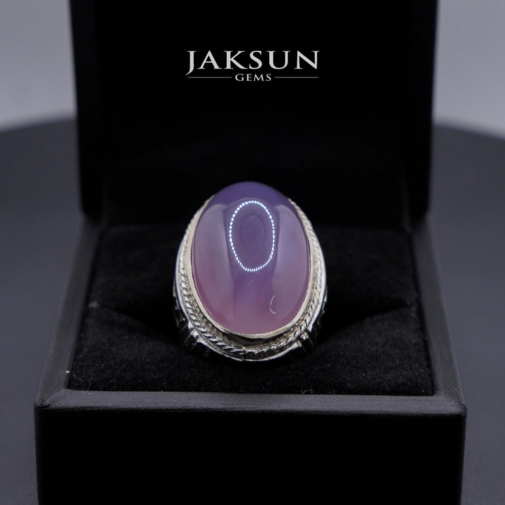 Cincin Purple Chalcedony (Alpaka Setting) 017