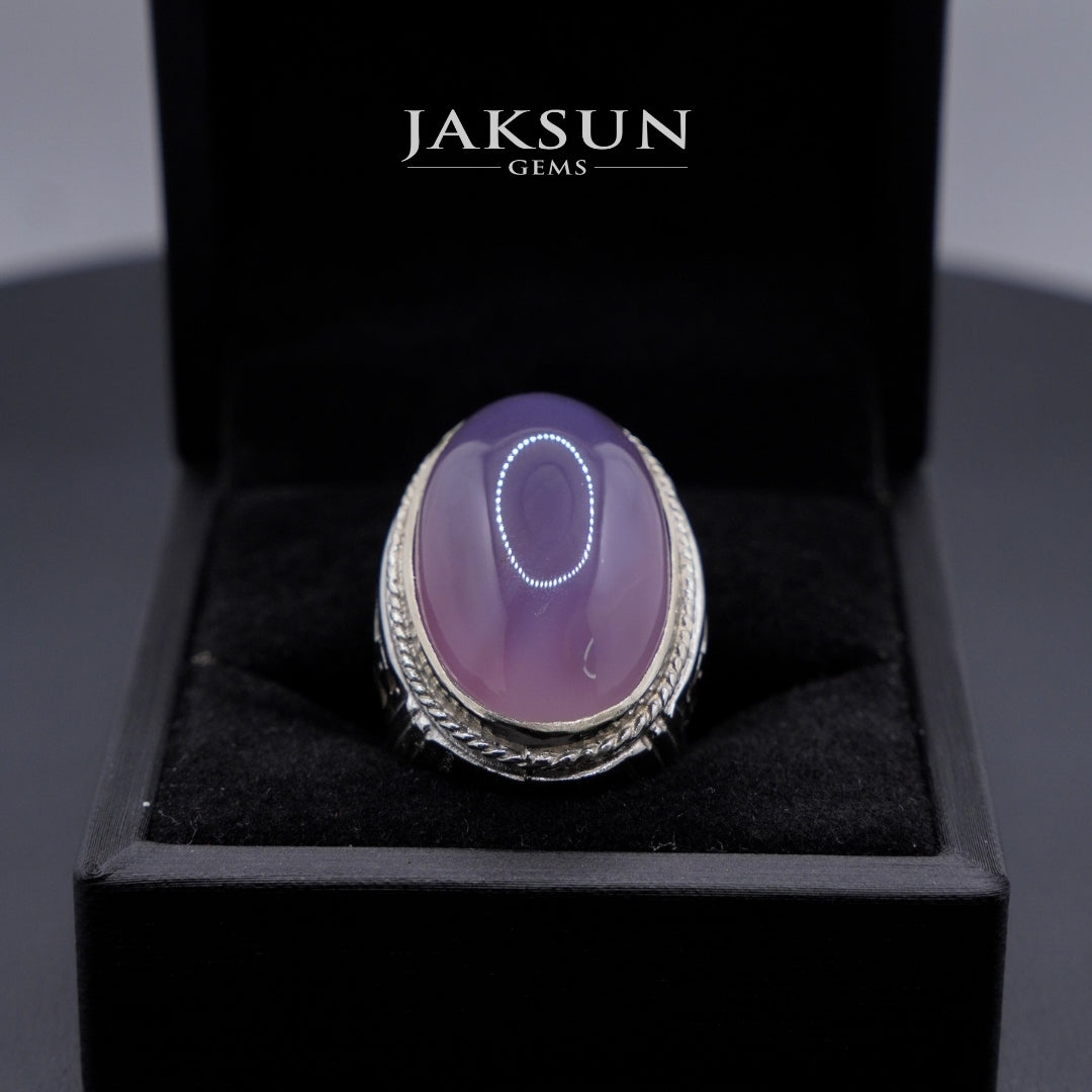 Cincin Purple Chalcedony (Alpaka Setting) 017