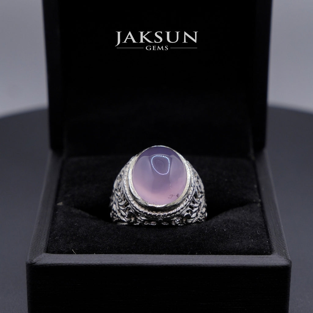Cincin Purple Chalcedony (Alpaka Setting) 002