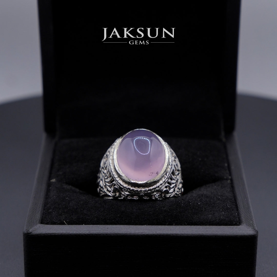 Cincin Purple Chalcedony (Alpaka Setting) 002