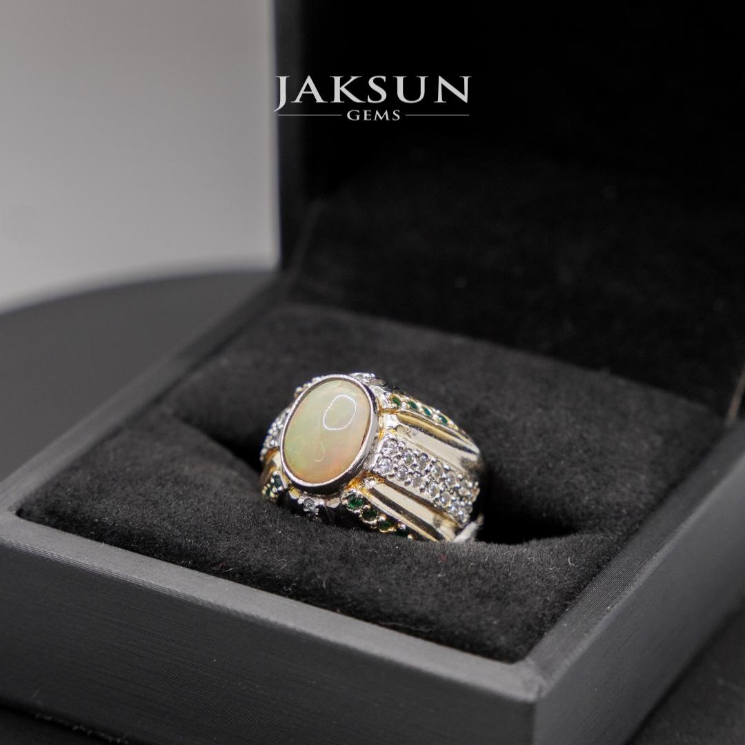 Cincin Yellow Opal (Alpaka Setting) 04
