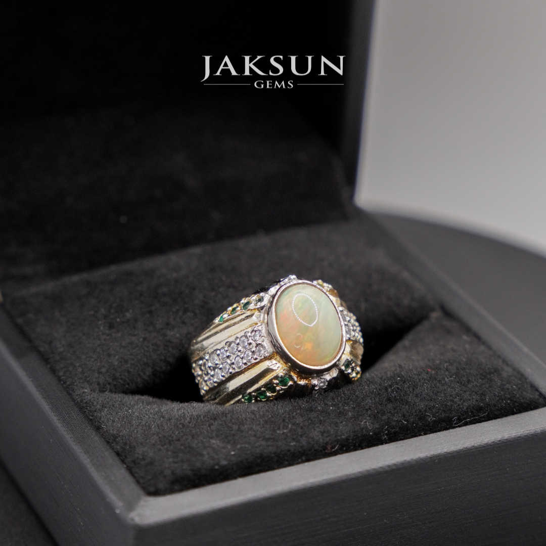 Cincin Yellow Opal (Alpaka Setting) 04