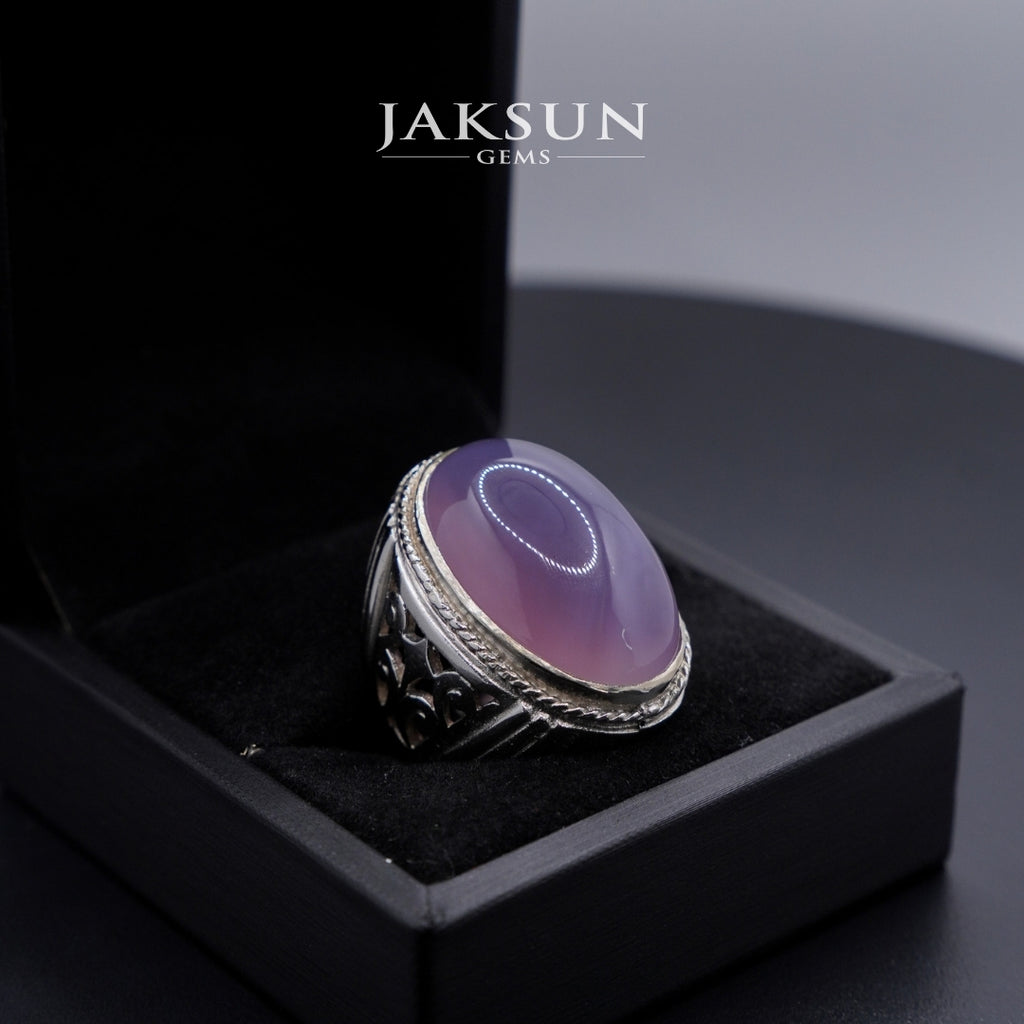 Cincin Purple Chalcedony (Alpaka Setting) 017