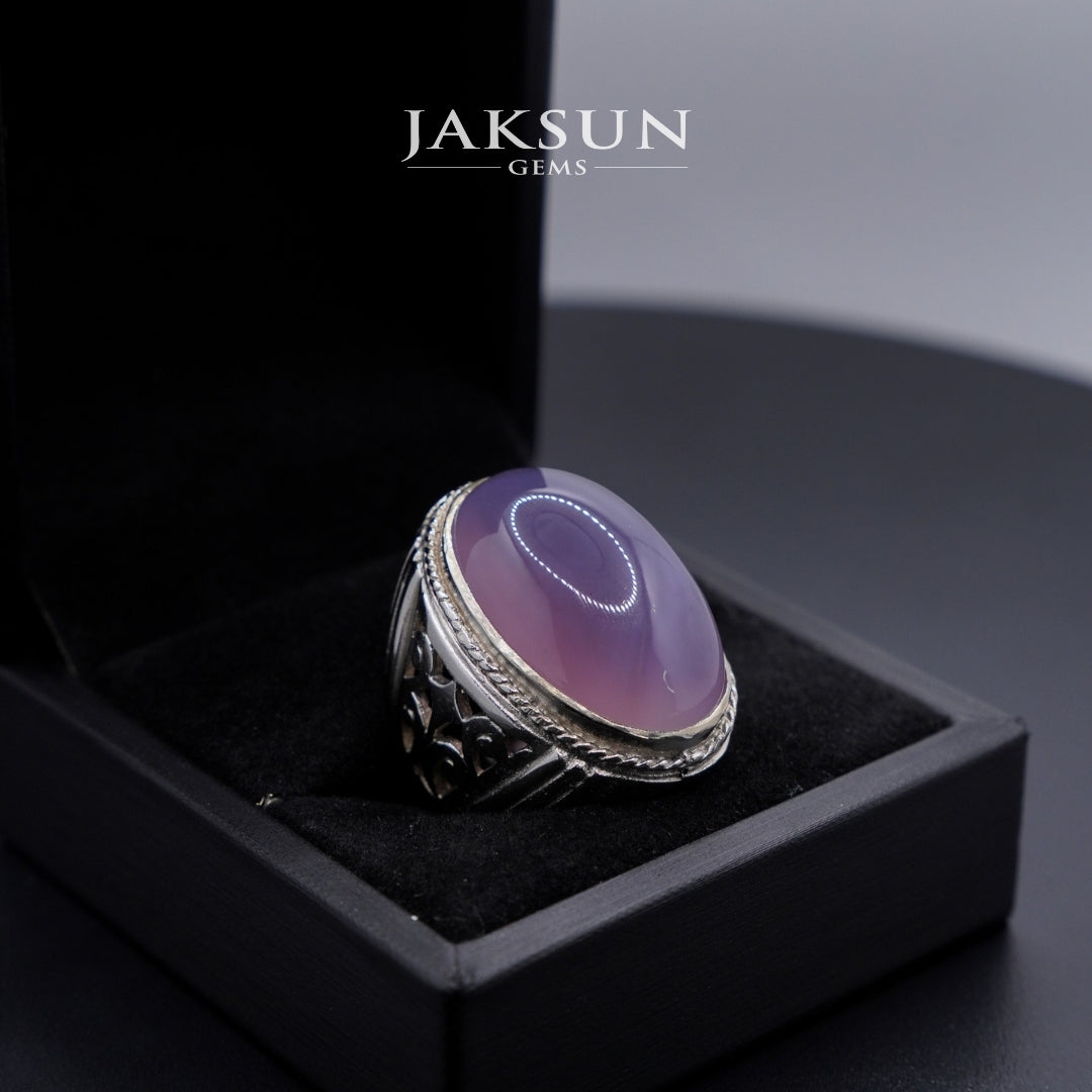Cincin Purple Chalcedony (Alpaka Setting) 017