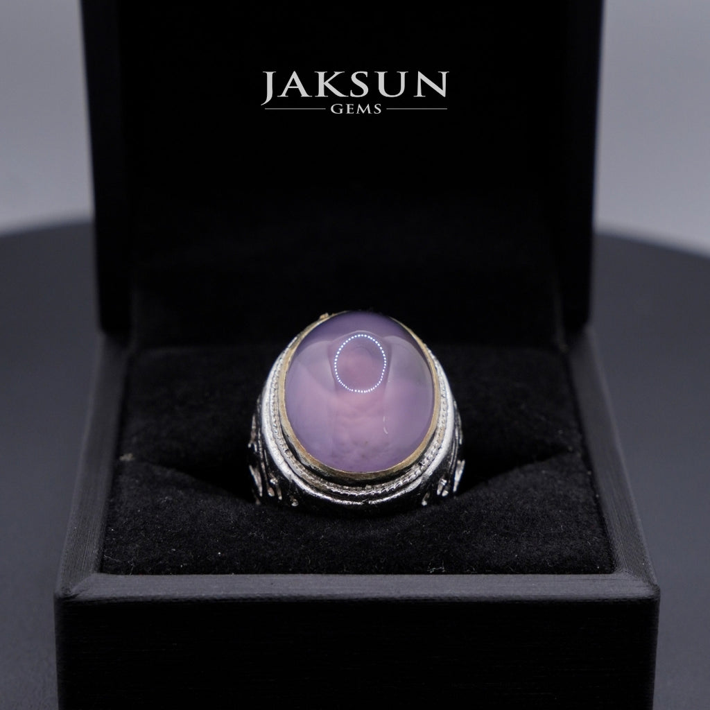 Cincin Purple Chalcedony (Alpaka Setting) 018
