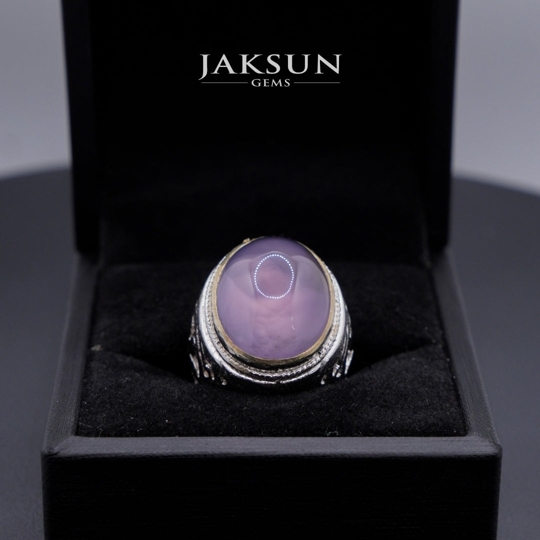 Cincin Purple Chalcedony (Alpaka Setting) 018