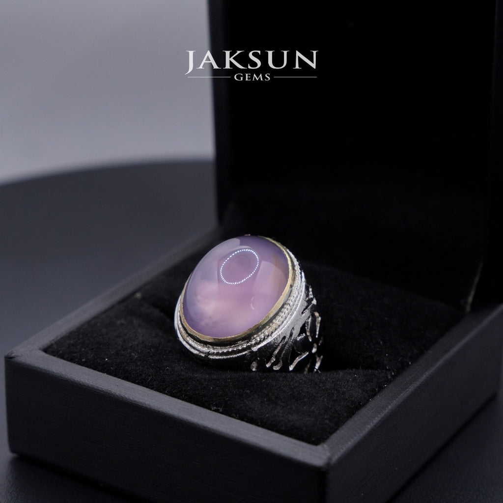Cincin Purple Chalcedony (Alpaka Setting) 018