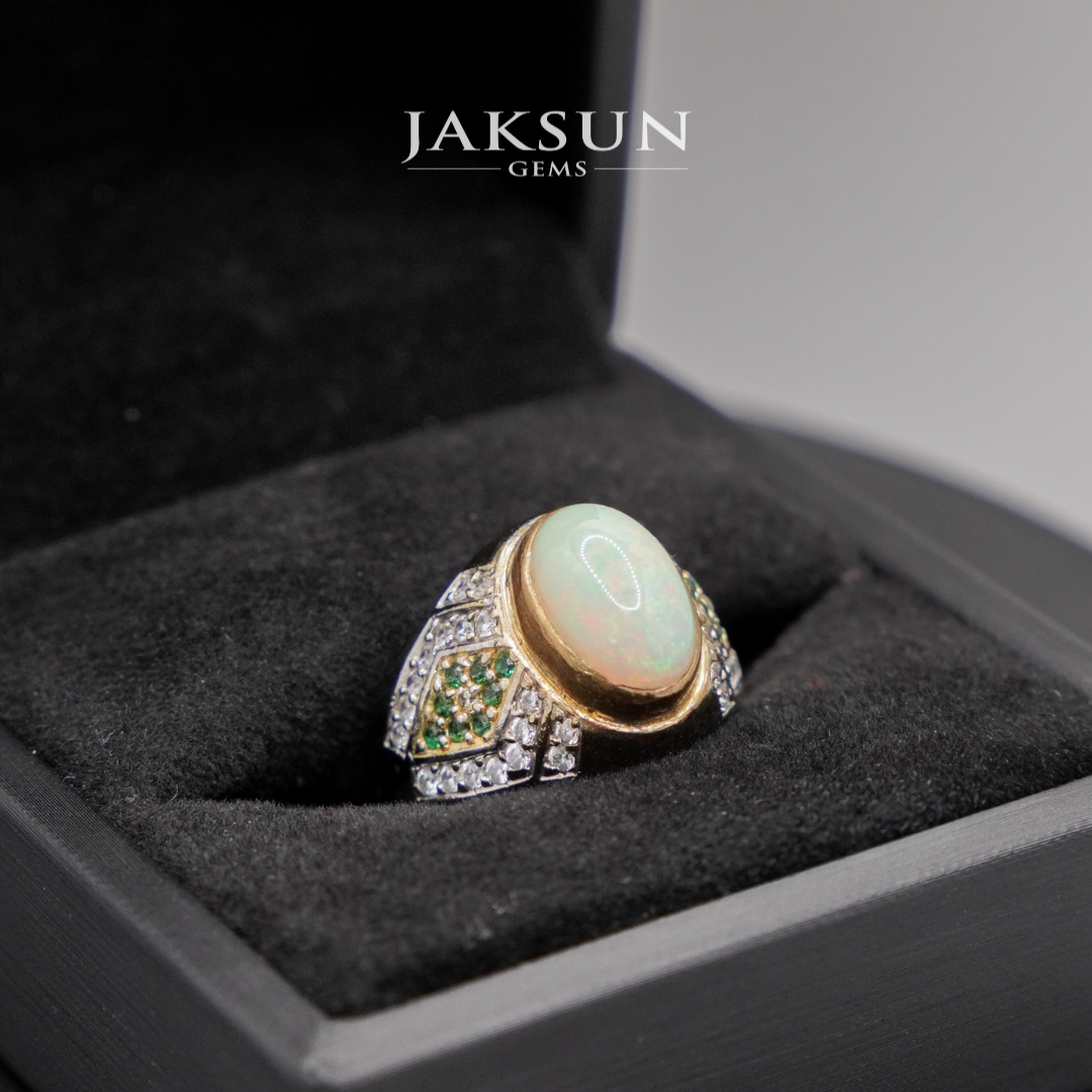 Cincin Yellow Opal (Alpaka Setting) 05