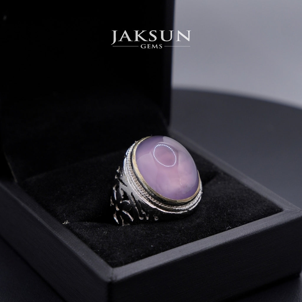 Cincin Purple Chalcedony (Alpaka Setting) 018