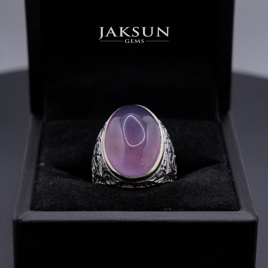 Cincin Purple Chalcedony (Alpaka Setting) 019